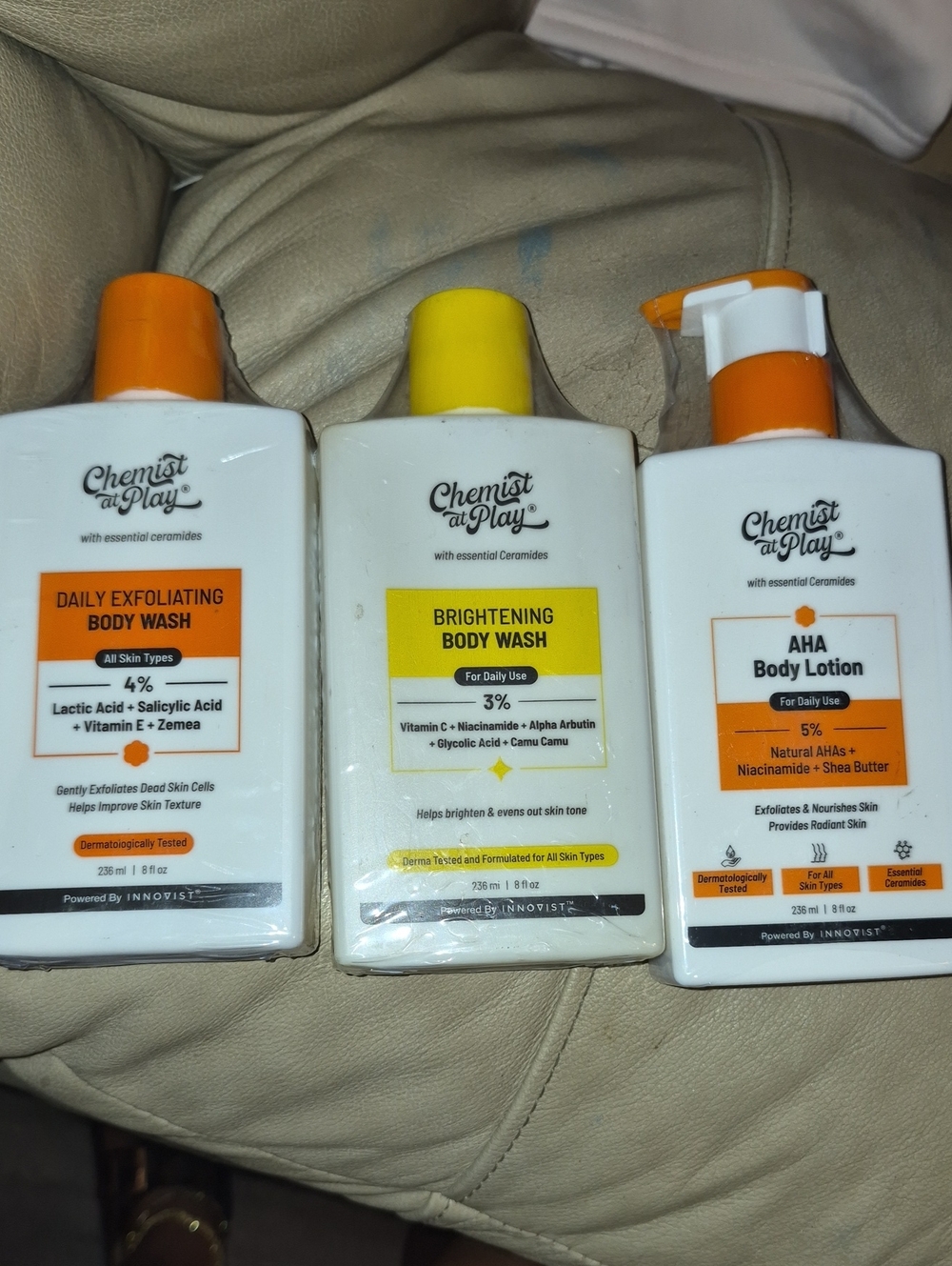 Chemist At Play Brightening Body Wash & Lotion Bundle Nwt